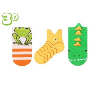 Baby 3D Fish, Dinosaur, Frog 3 Color baby Sock Set